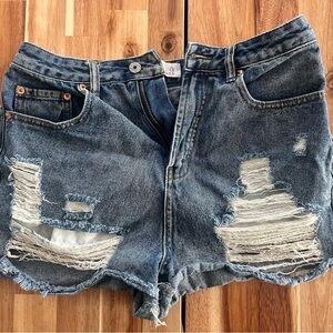 Distressed Denim Shorts